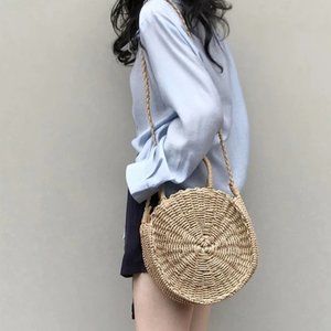 Handmade Straw Braided Circular Bag Brand New